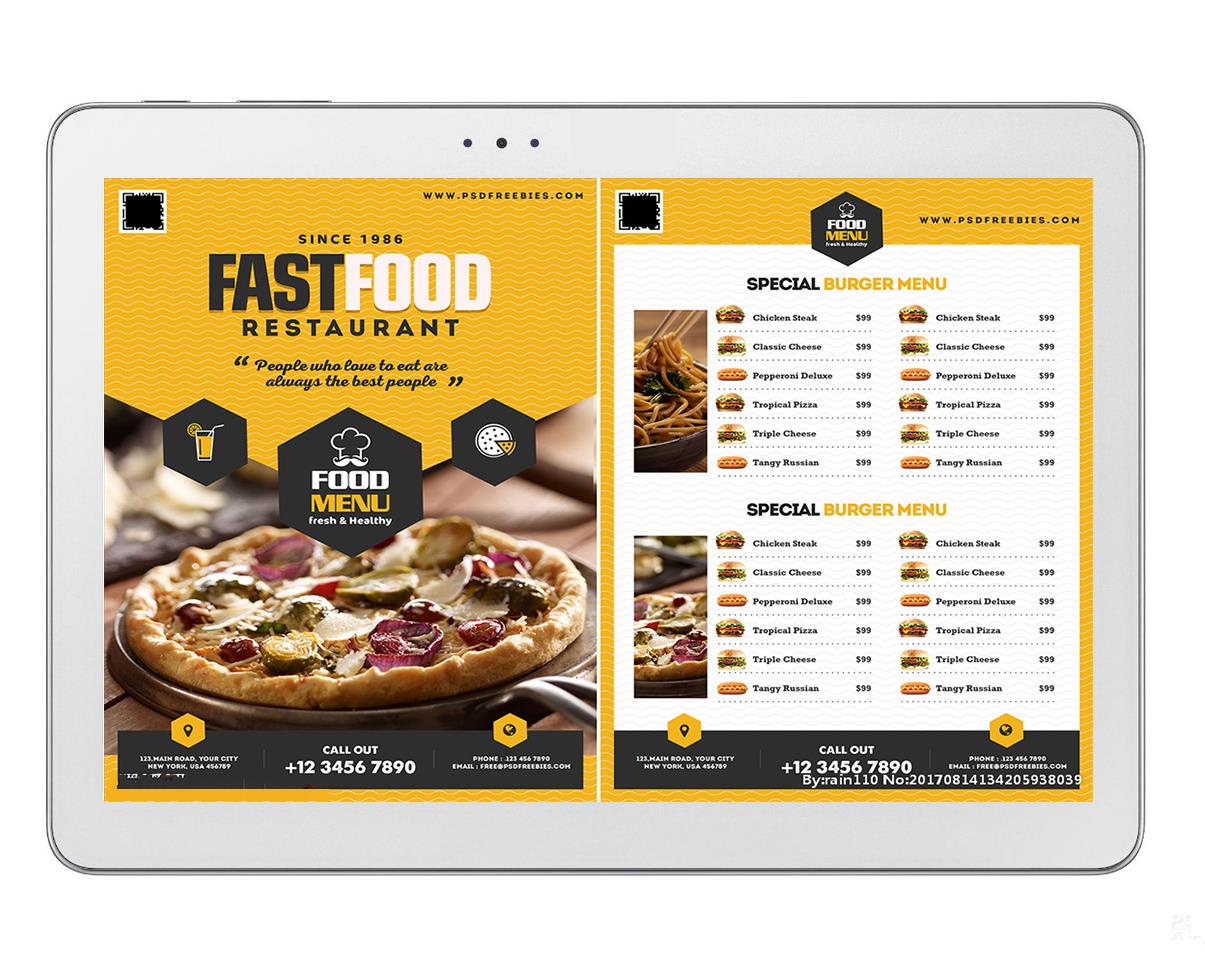 Tablet PC Android Digiteach Menu Digital Menu Android Tablet PC